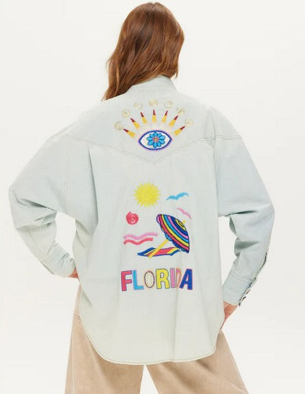 Me369 Adelyn Oversized Shirt - Light Blue