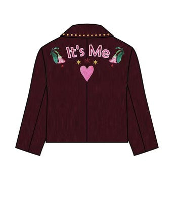 Me369 Heven Short Embroidered Jacket - Bordeaux