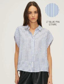 Melissa Nepton Simon Shirt - Blue Pinstripe