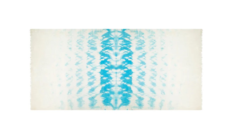 Mer St. Barth Cashmere Sip Dye Scarf - Aqua