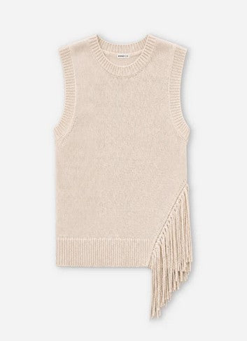 Minnie Rose Fringe Tank - Vanilla