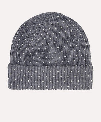 Minnie Rose Cotton Cashmere Beanie Hat - Grey Shadow