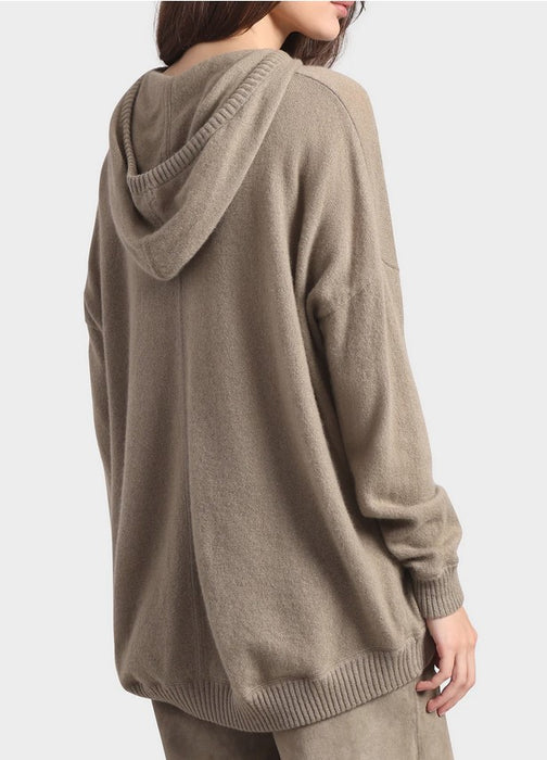 Minnie Rose Cotton Cashmere Oversized Zip Hoodie Olive Shop Fuschia
