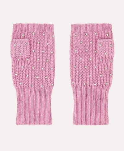 Minnie Rose Cotton Cashmere Fingerless Gloves - Fondant Sweet