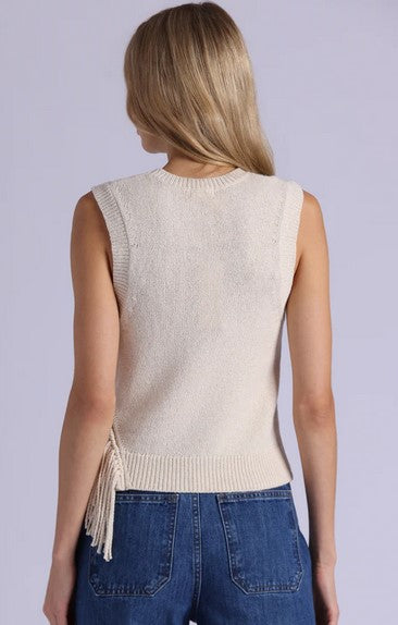 Minnie Rose Fringe Tank - Vanilla