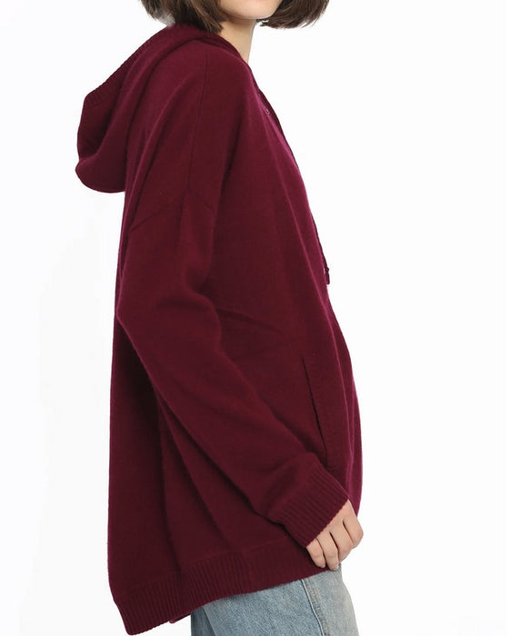 Minnie Rose One Size Cashmere Cardigan - Bordeaux