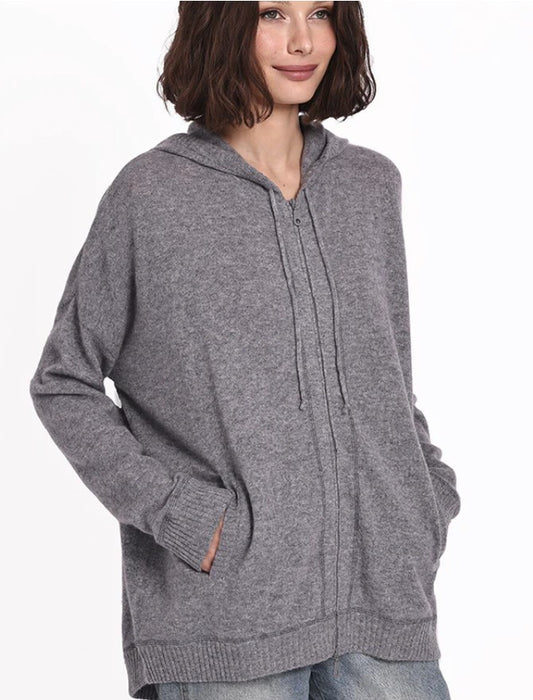 Minnie Rose OneSize Cashmere Cardigan - Grey Shadow