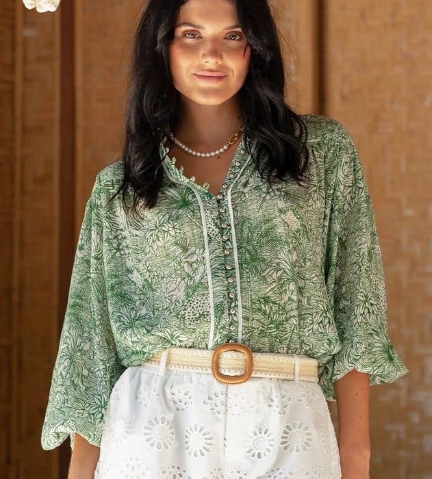 Miss June Mona Shirt - Green
