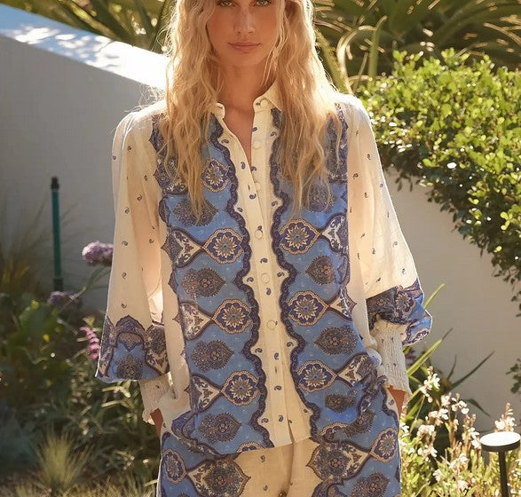 Miss June Viki Shirt - Blue