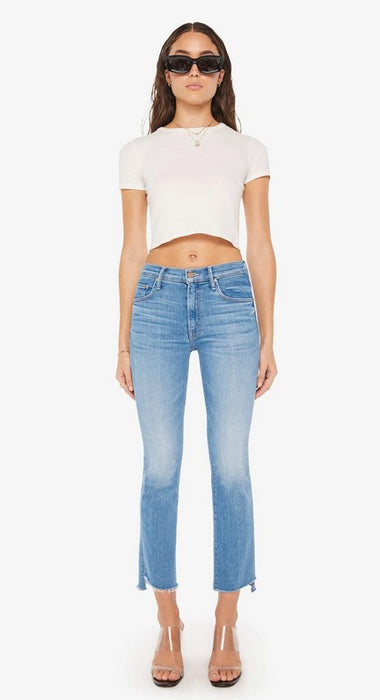 Mother The Insider Crop Step Fray Jeans - Out of the Blue