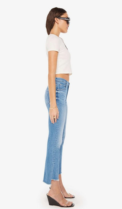 Mother The Insider Crop Step Fray Jeans - Out of the Blue