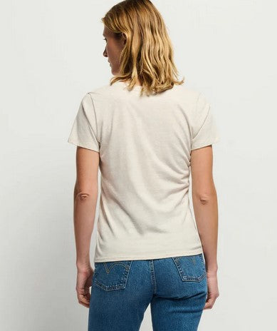Nation Blair Slim V Neck Tee - Heather Oatmeal