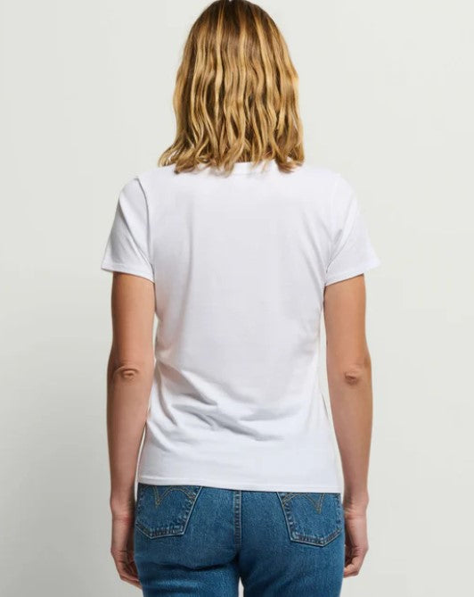 Nation Blair Slim V Neck Tee - White