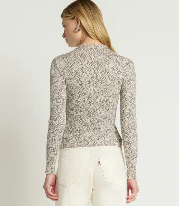 Nation LTD Brenna Mock Neck Tee - Winter Pebble