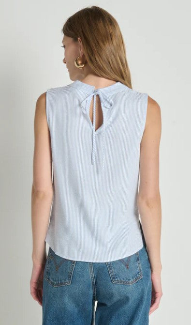 Nation Cillie Cowl Neck Tank - Blue Mini Stripe