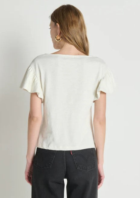 Nation LTD Emmy Flutter Sleeve Tee - Porcelain