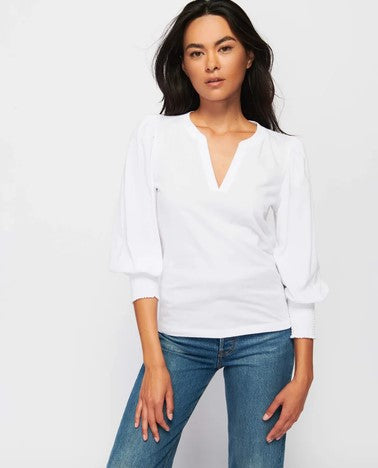 Nation LTD Flora Peasant Top - White
