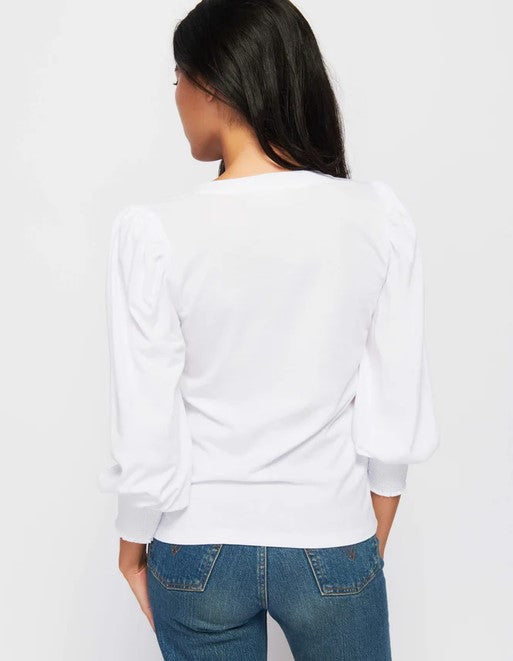 Nation LTD Flora Peasant Top - White