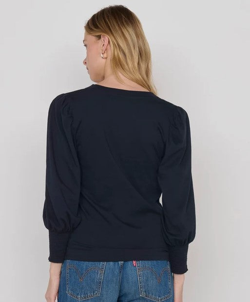 Nation LTD Flora Peasant Tee - Jey Black