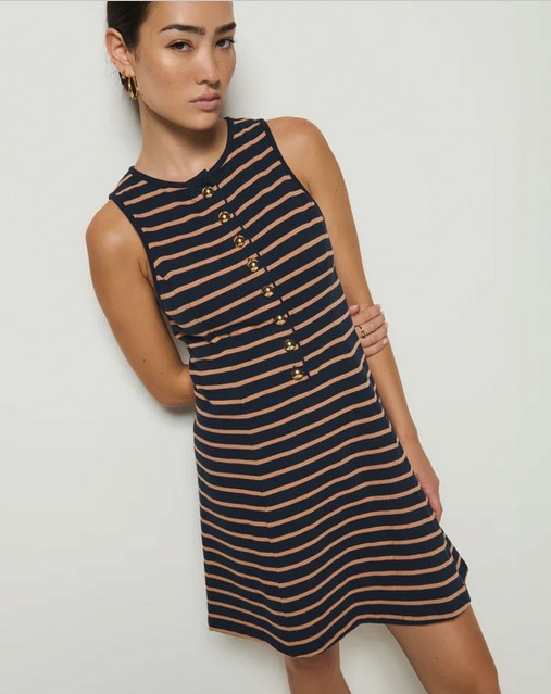 Nation Jayna Dress - Latte Stripe