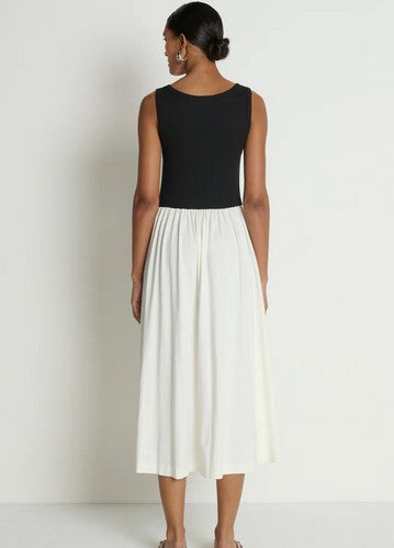 Nation Karla Midi Dress - Porcelain/Black