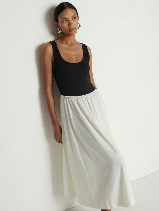 Nation Karla Midi Dress - Porcelain/Black