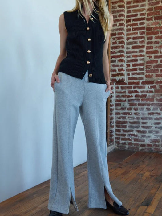 Nation LTD Lincoln Front Slit Pants - Heather Grey