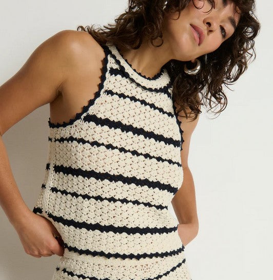 Nation LTD Lucy Crochet Halter Top - Seashell
