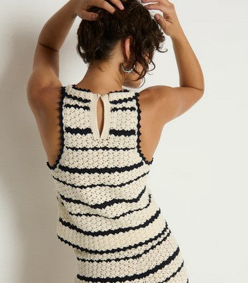 Nation LTD Lucy Crochet Halter Top - Seashell