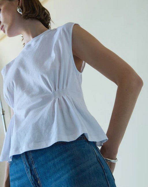 Nation LTD Meg Pleated Tee - White