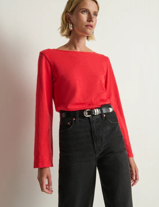 Nation LTD Tavin Tie Back Top - Poinsettia