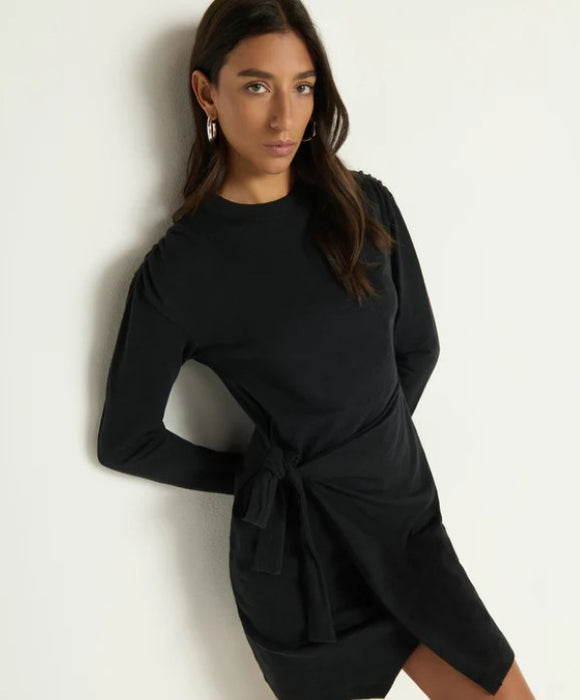 Nation LTD Taylor Wrap Dress - Jet Black
