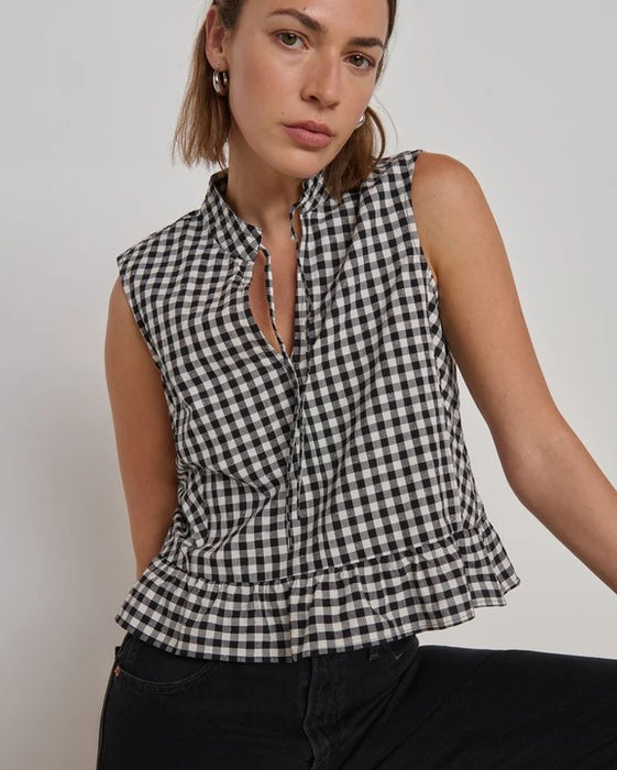 Nation Dana Tank - Black/Cream Gingham