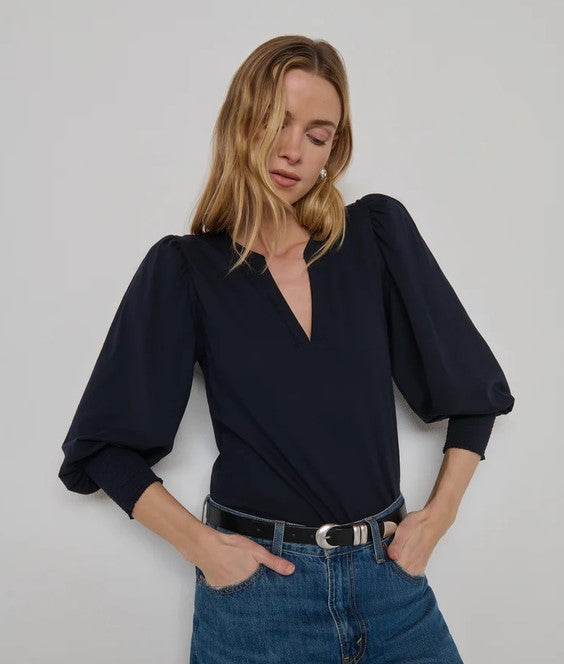 Nation LTD Flora Peasant Tee - Night Sky