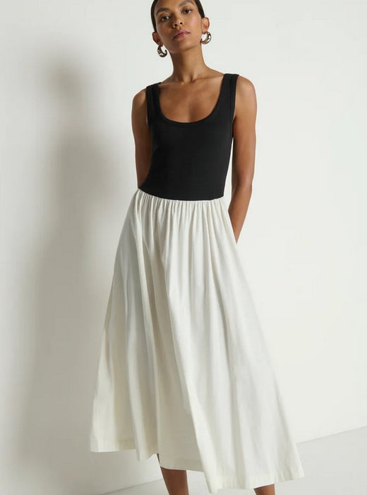 Nation Karla Midi Dress - Porcelain/Black