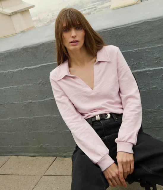 Nation LTD Kimberly Polo Tee - Blush