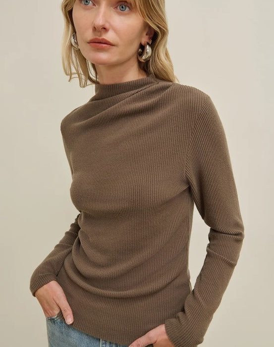 Nation Neda Pleated Top - Military Brown