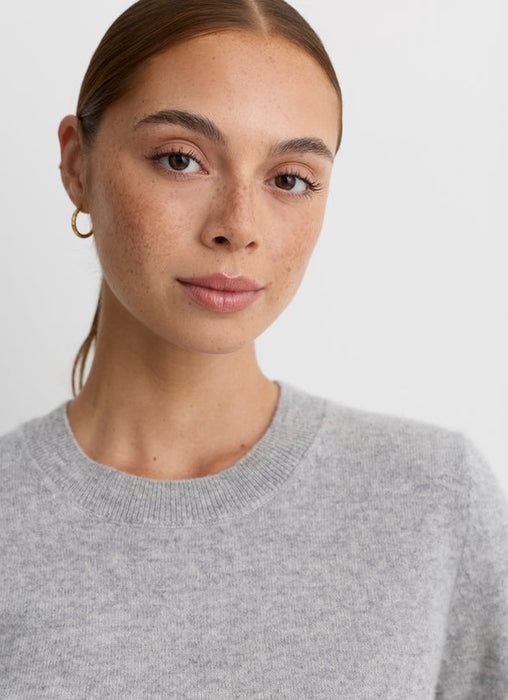 One Grey Day Kadri Cashmere Crew Tee - Heather Grey