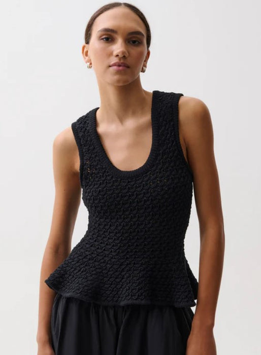 Pistola Anna Peplum Top - Black