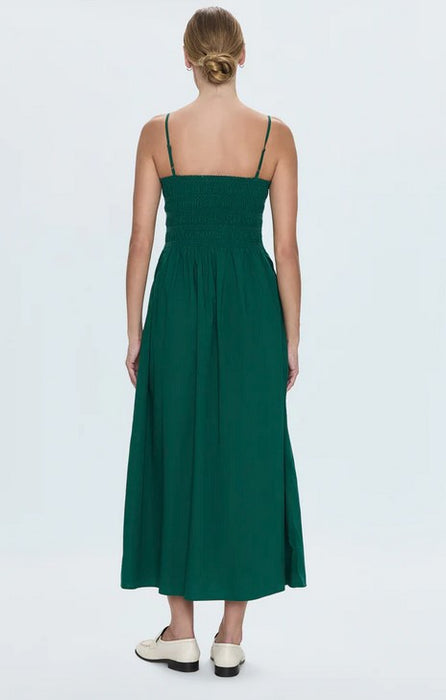 Pistola Bianco Shirred Dress - Emerald