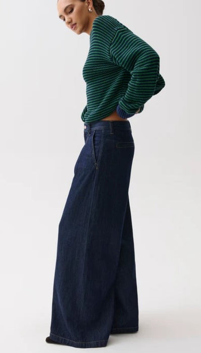 Pistola Delphine Pleated Denim Wide Leg - Force