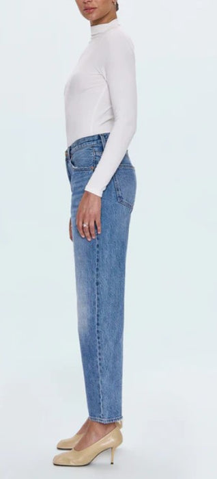 Pistola Lexi Mid Rise Bowed Straight Jeans - Metropolis