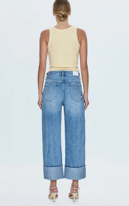 Pistola Ryder High Rise Cuffed Straight Jean - Abroad Vintage
