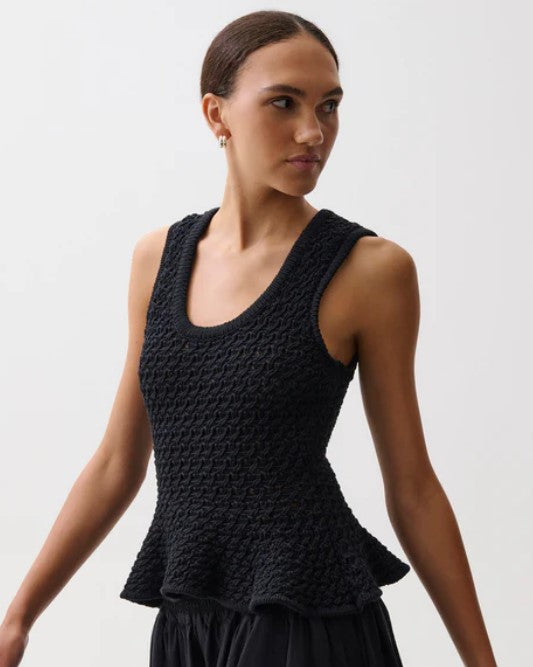 Pistola Anna Peplum Top - Black