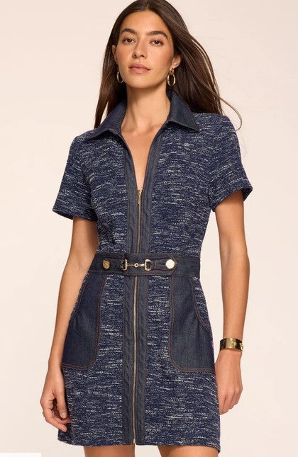 Ramy Brook Darla Dress - Navy Tweed