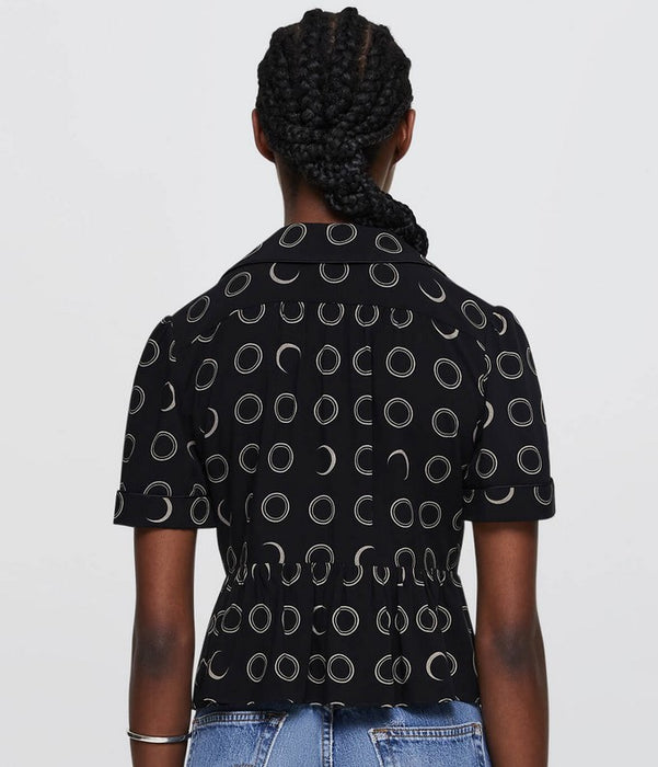 Re/Done Micro Bowling Shirt - Black/Cream