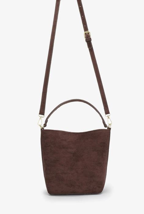 Remi Reed Feigh Mini Suede Bag - Chocolate