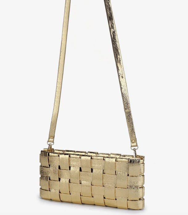 Remi Reed Lindy Woven Clutch/ Bag - Gold