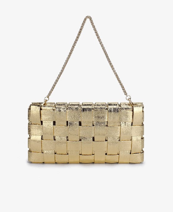 Remi Reed Lindy Woven Clutch/ Bag - Gold