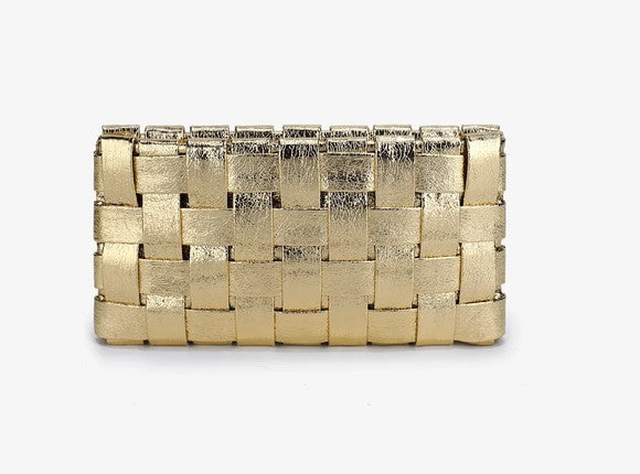 Remi Reed Lindy Woven Clutch/ Bag - Gold